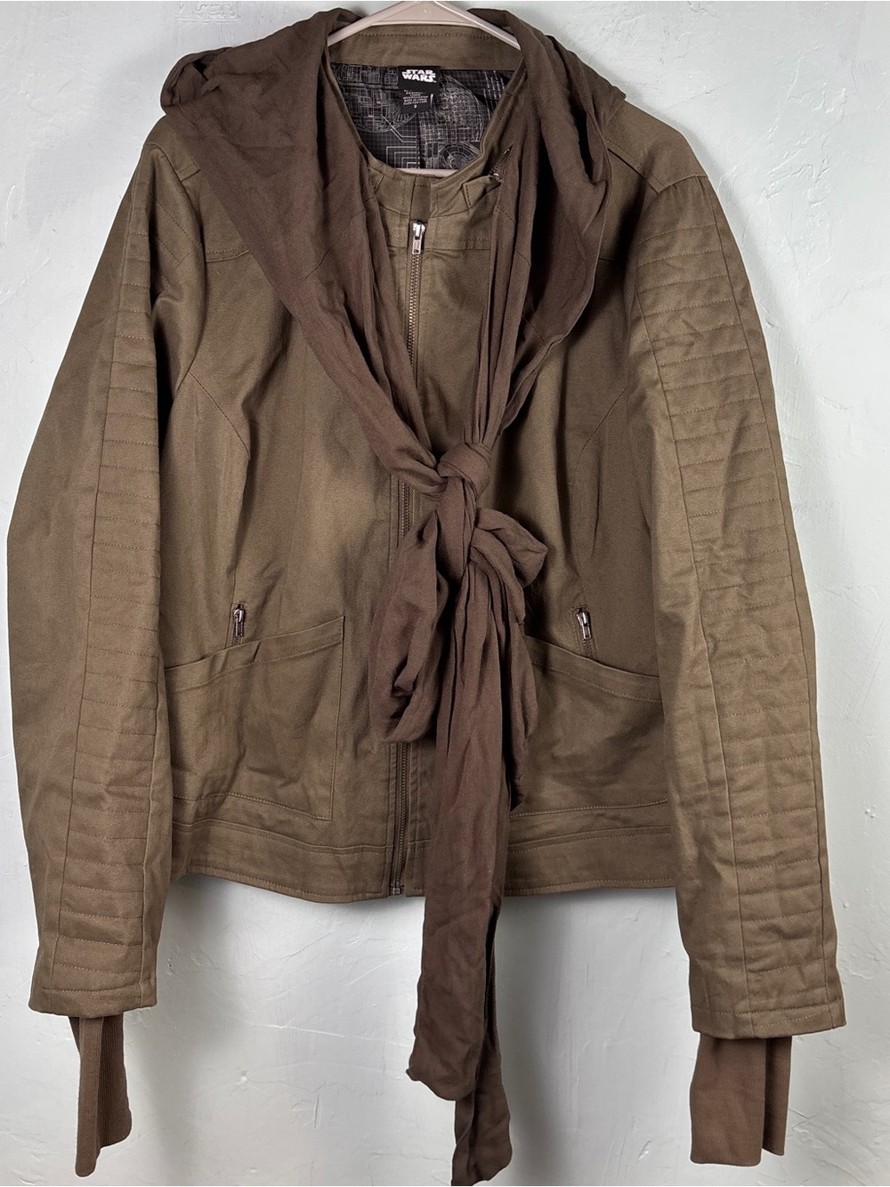 Star Wars Rogue One Jyn Erso Hooded Zip Jacket in Olive Brown